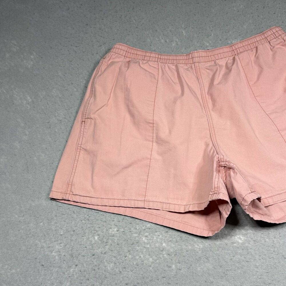 Patagonia Shorts Men Large Pink Funhoggers Khaki Elastic Waist Cotton 3 Pockets - Picture 4 of 16